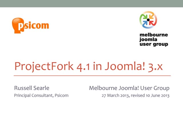 ProjectFork 4.1 in Joomla! 3.x