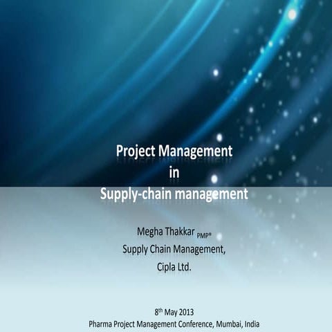 Project management in Supply Chain