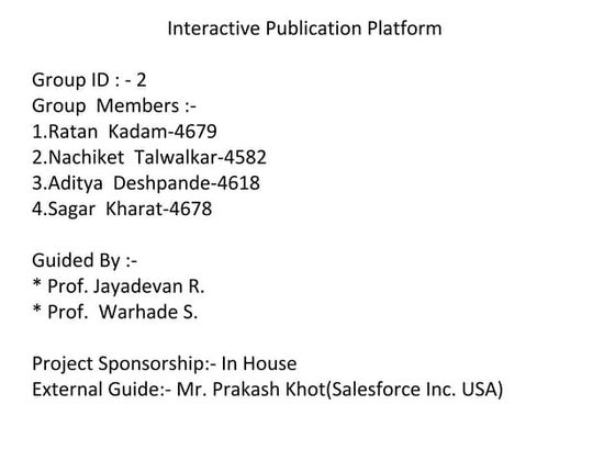 Interactive publication platform