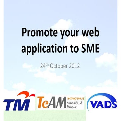 A Marketplace to promote your web application to SME