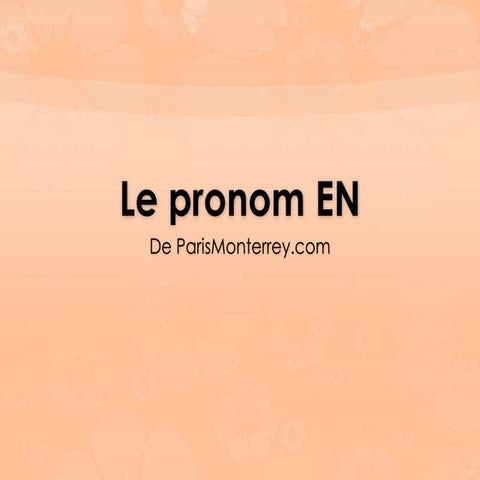Pronom en