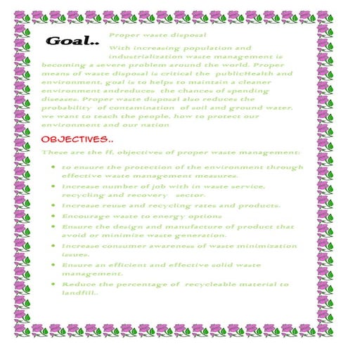 Proper waste disposal