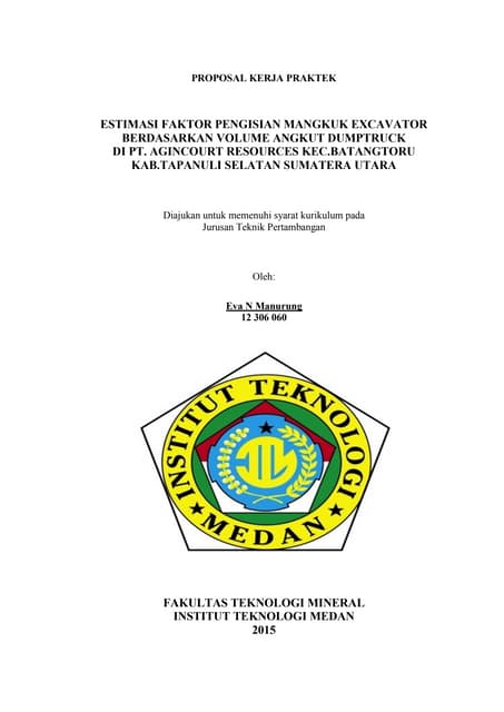 estimasi bucket fill factor berdasarkan volume angkut DumpTruck