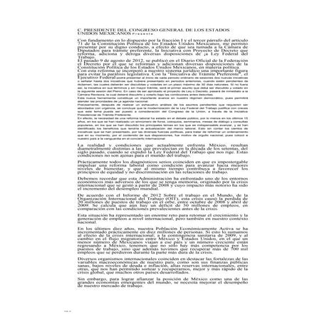 Propuesta de reforma laboral de felipe calderón