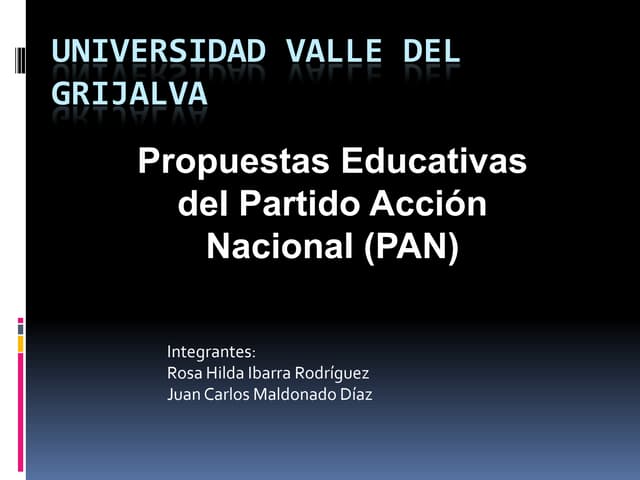 Propuestas educativas del PAN