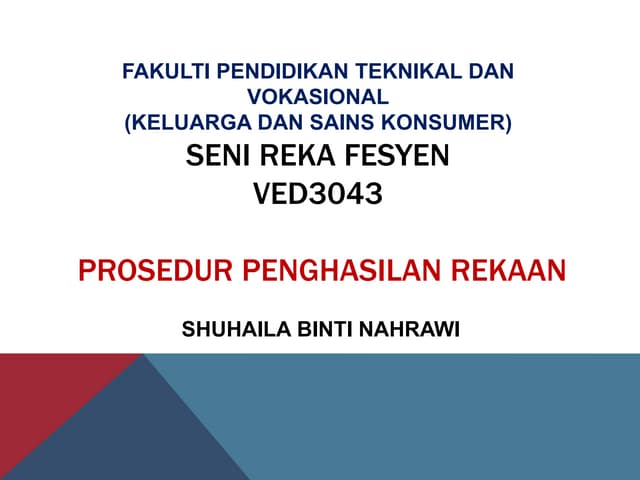 Prosedur menghasilkan rekaan