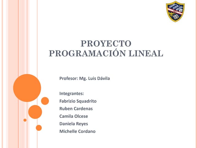 Proyecto   programación lineal