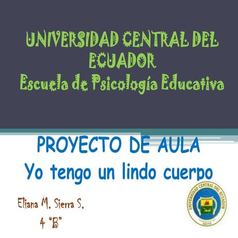 Proyecto de aula - yo tengo un lindo cuerpo