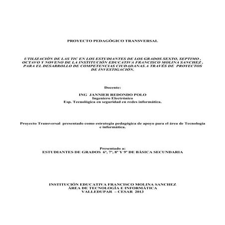 Proyecto pedagógico transversal