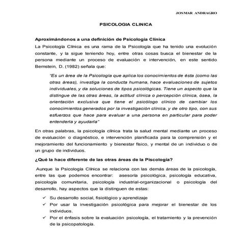 Psicologia clinica ...para blog