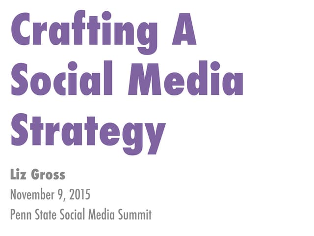 Crafting A Social Media Strategy