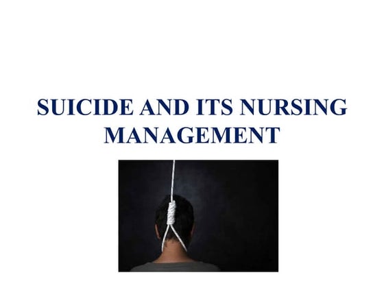 suicide prevention and nursing management
