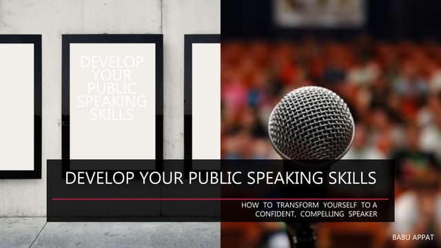Public speaking- Be a better speaker