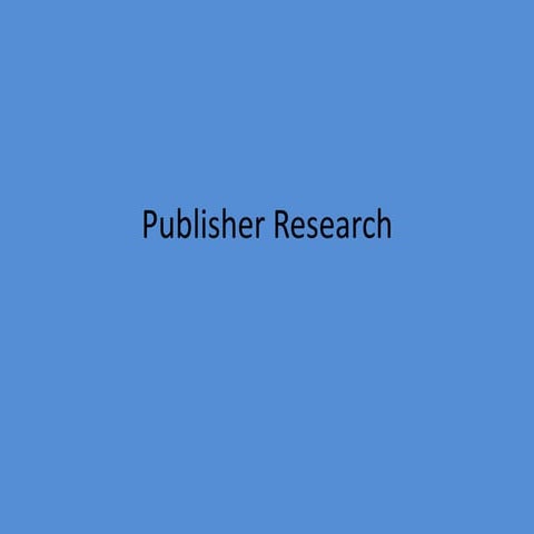 Publisher research