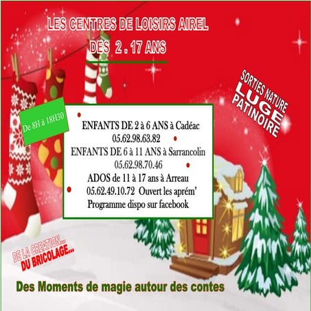 Animations de l'AIREL pour les vacances de Noel