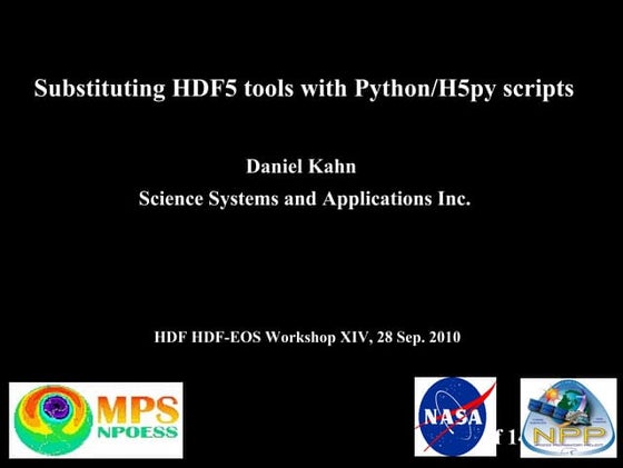 Substituting HDF5 tools with Python/H5py scripts