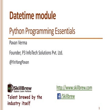 Python Programming Essentials - M23 - datetime module