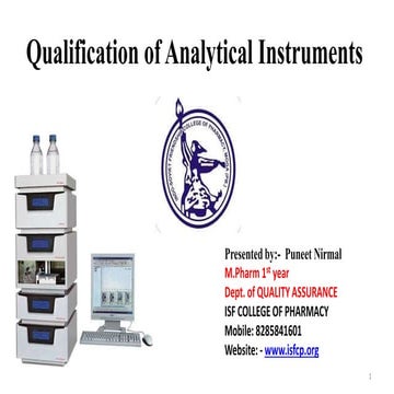 Qualification of analytical instruments 