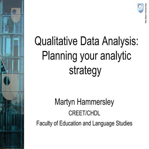 Qualitative data analysis - Martyn Hammersley