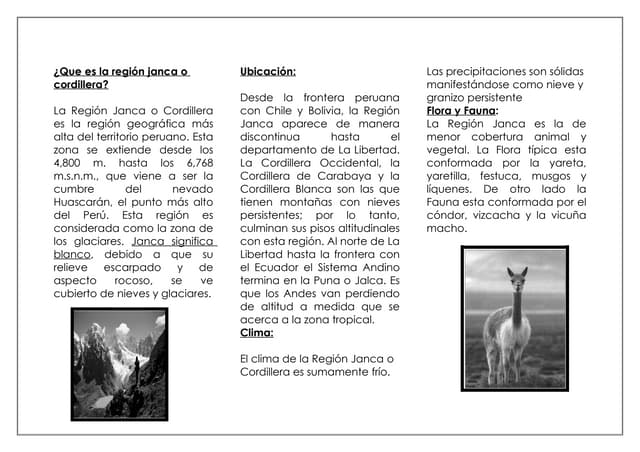 Que es la región janca o cordillera