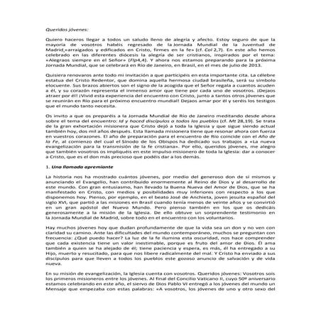 Id y haced discípulos a todos los pueblos (cf. Mt 28,19)