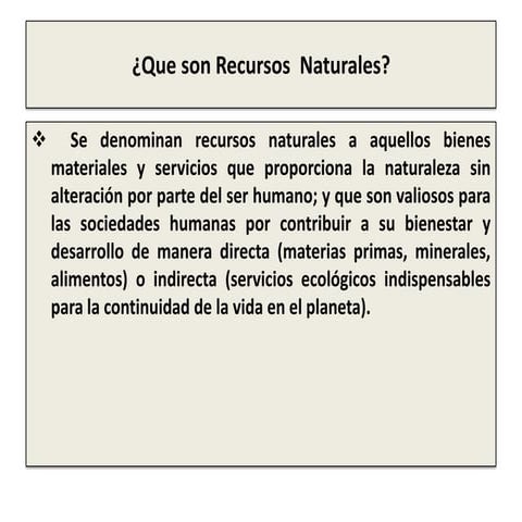 ¿Que son recursos  naturales?