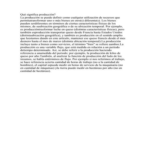 Qué significa producción