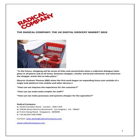 Radical The Digital UK Grocery Shopper  2010 