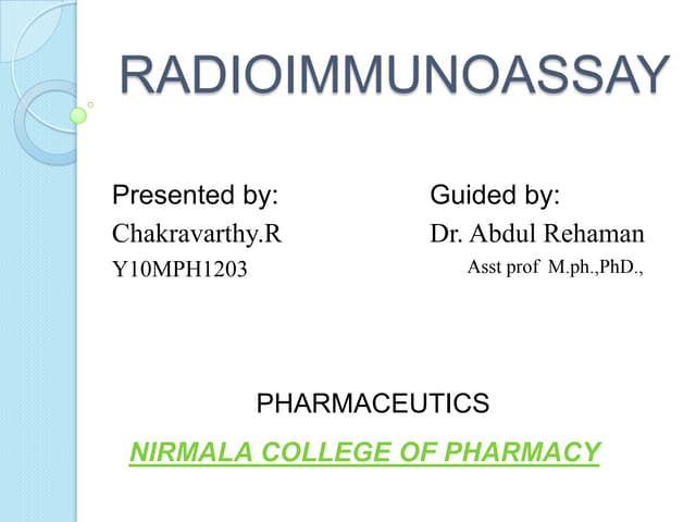 Radio immuno assay