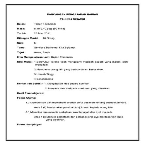 Rancangan pengajaran harian