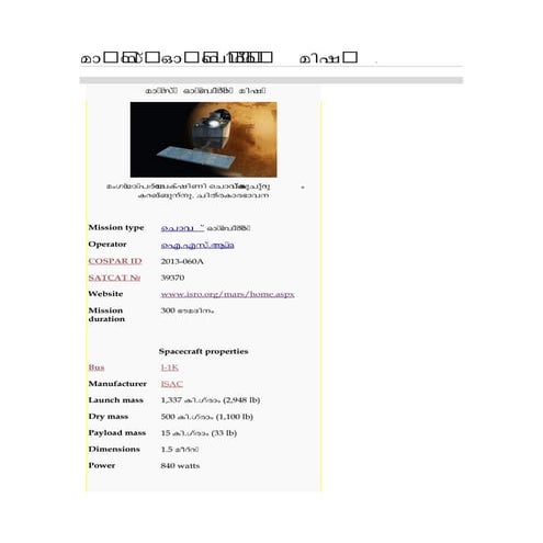 മാർസ് ഓർബിറ്റർ മിഷൻ