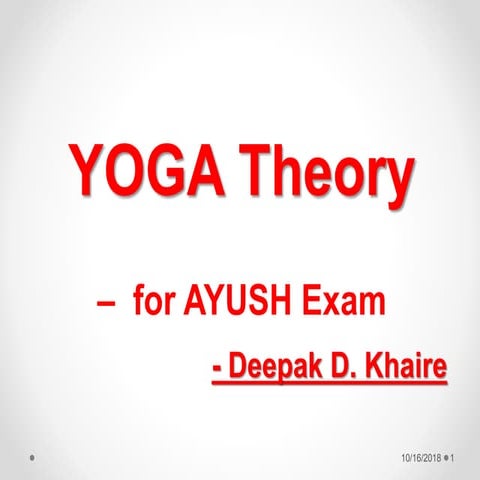 Yoga Theory - for AYUSH EXAM