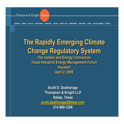Rapidly Developing Climate Change Regulations