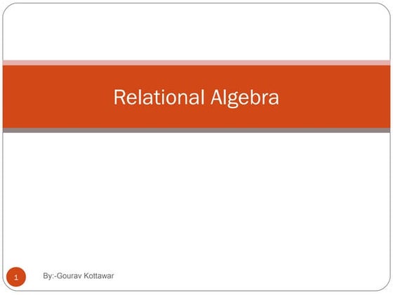 Rrelational algebra in dbms overview