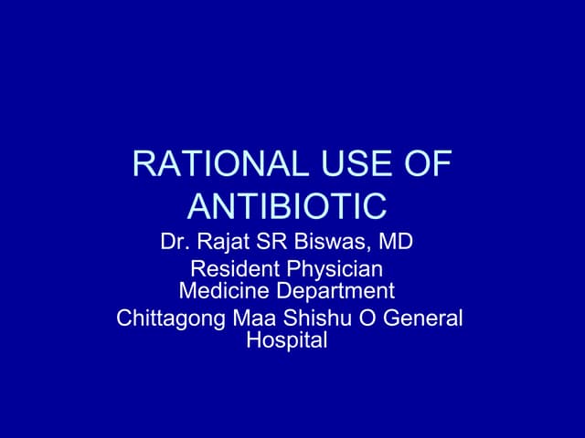 Rational use of antimicrobials