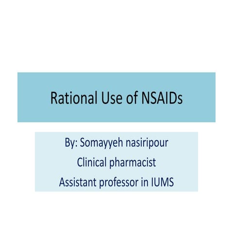 Rational use of NSAIDS