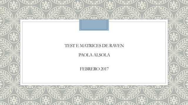 Test de Matrices de Raven 
