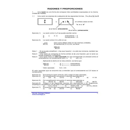 Razones y Proporciones