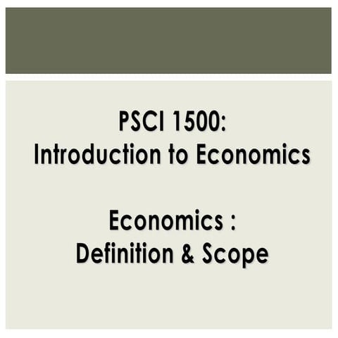 Topic 1 - Definition & Scope