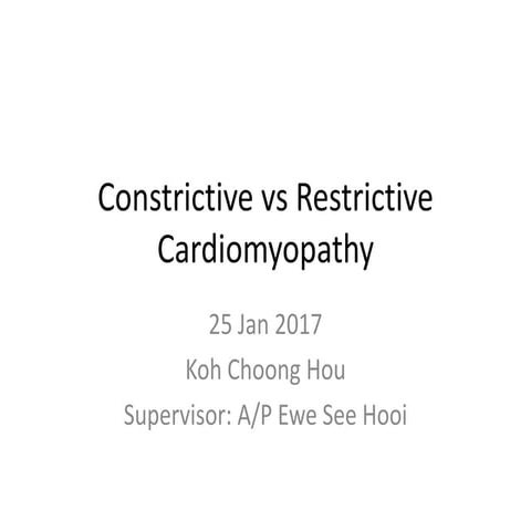Echo Differentiation of Restrictive Cardiomyopathy and Constrictive Pericarditis