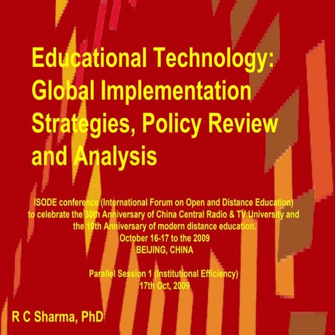 Educational Technology: Global Implementation Strategies, Policy Review and A...