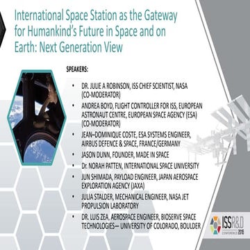 International Space Station as the Gateway for Humankind's Future in Space an...