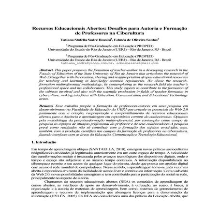 REA desafios para autoria e formação