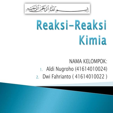 Reaksi reaksi kimia 