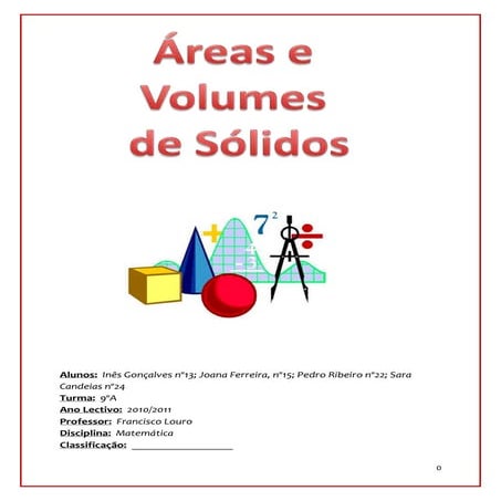 Áreas e volumes de sólidos