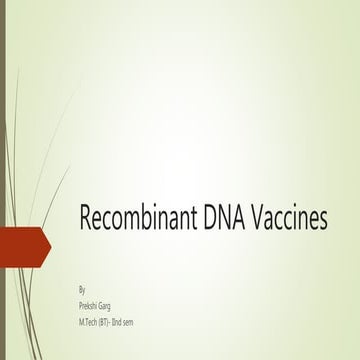 Recombinant DNA vaccines