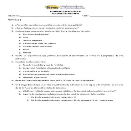 Recuperacion biología 9ª