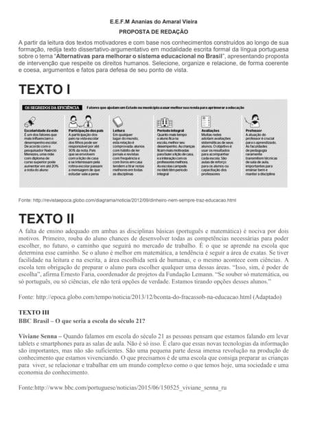 Proposta 3 de redação enem 2017