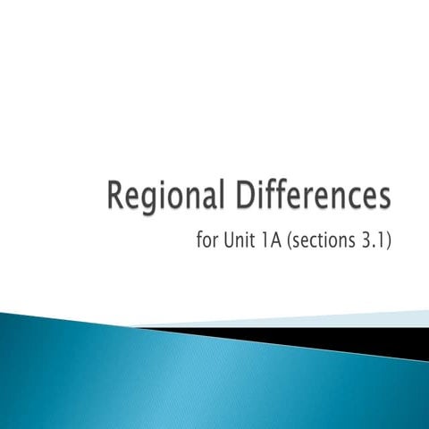 Regional Differences