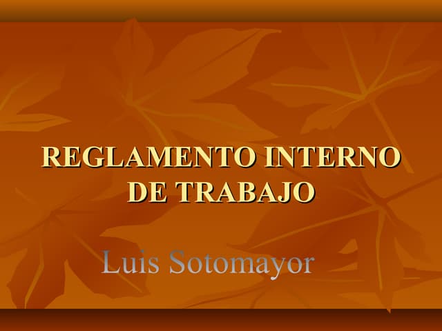Reglamento interno de trabajo